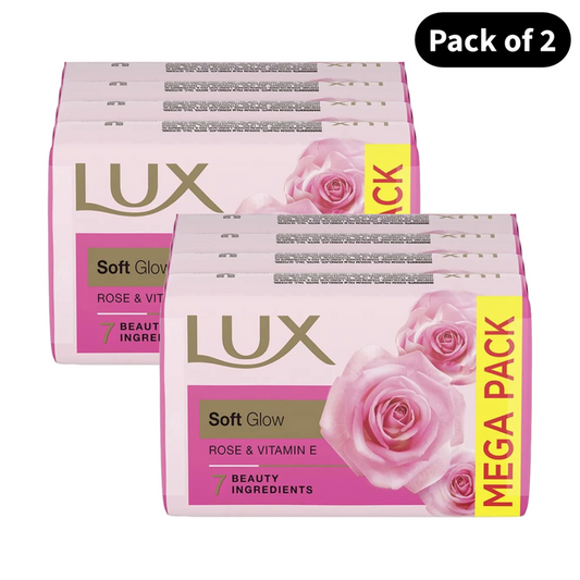 Lux Even-Toned Glow Rose Soap (4x100gm)(Pack of 2)