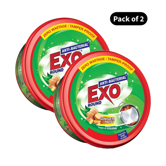 Exo Anti-Bacterial Round Dishwash Bar (250gm)(Pack of 2)