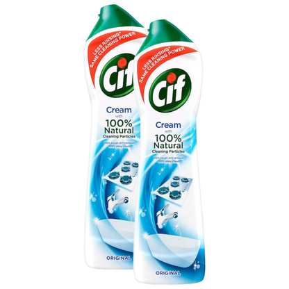 Cif Crème a Recurer With Natural Original Tough Dirt Cleaning 500ml Pack of 2