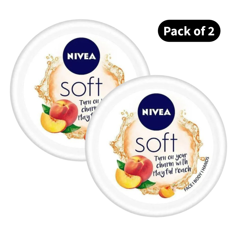 Nivea Soft Peach & Vanilla Cream (200ml)(Pack of 2)