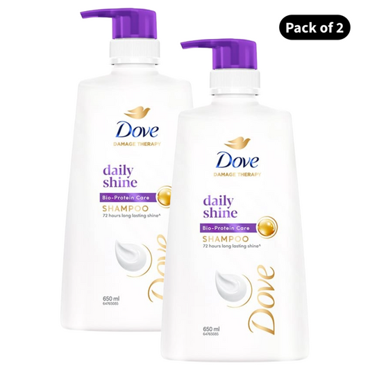 Dove Daily Shine Damage Therapy Shampoo (650ml)(Pack of 2)