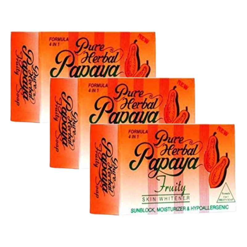 Pure Herbal Papaya Fruity Skin Whitener Soap 135g Pack of 3