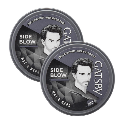 Gatsby Side Blow Mat & Hard Hair Styling Wax 25g Pack of 2