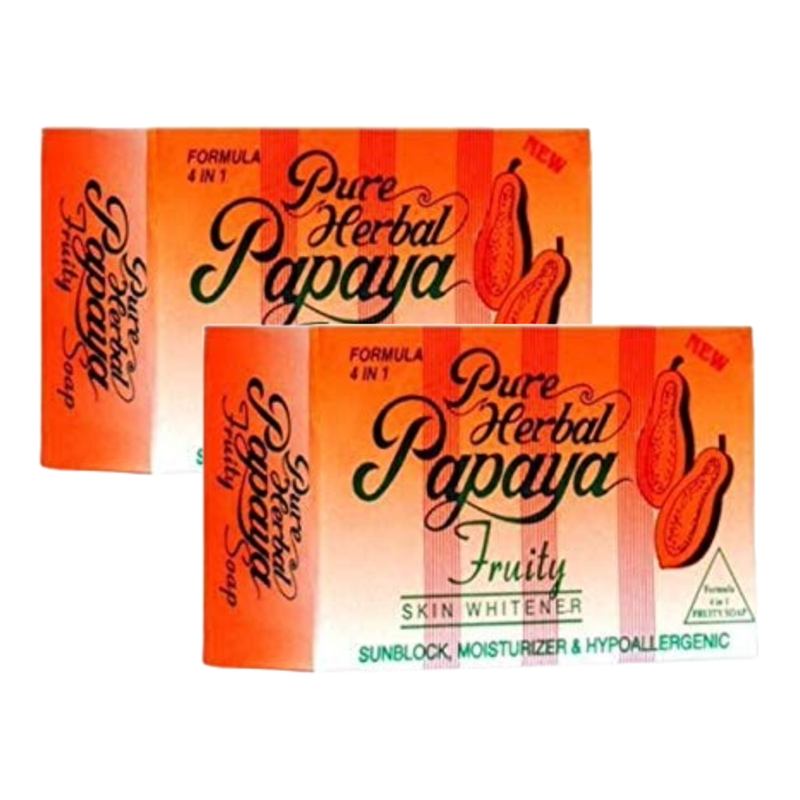 Pure Herbal Papaya Fruity Skin Whitener Soap 135g Pack of 2