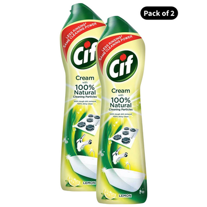 Cif Crème a Recurer With Natural Lemon Cleaning (500ml)(Pack of 2)