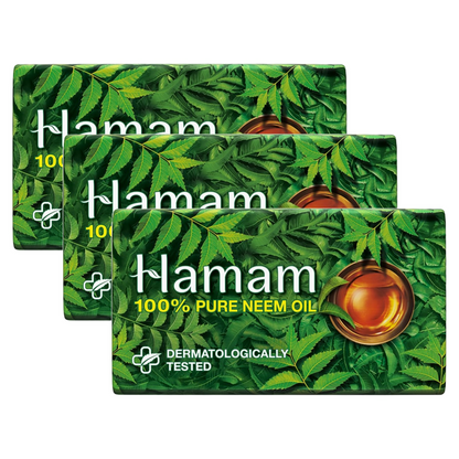 Hamam 100% Pure Neem Oil Soap 100g Pack of 3