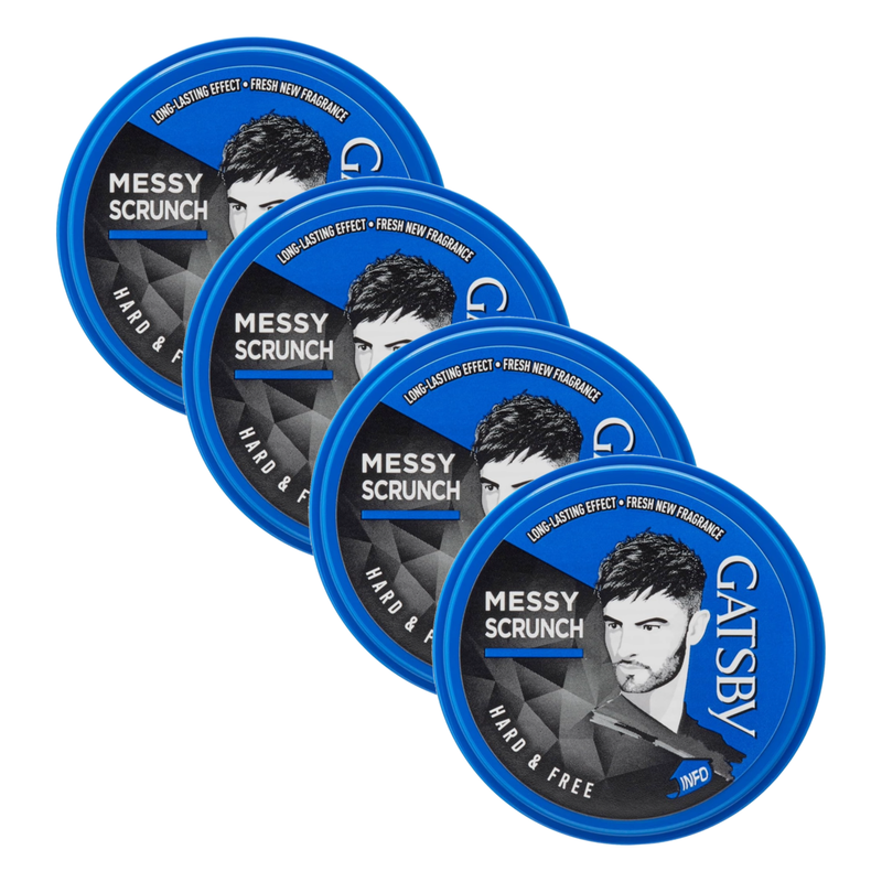 Gatsby Messy Scrunch Hard Hair Styling Wax 25g Pack of 4