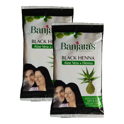 Banjara's Black Henna with Aloevera 20g (Pack Of 2)