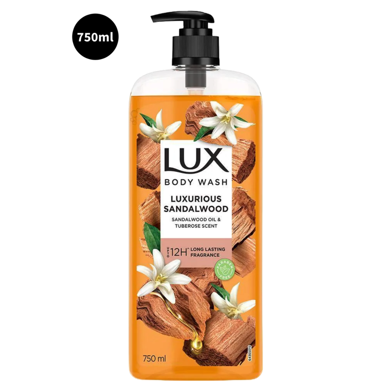 Lux Sandalwood Oil & Tuberose Scent Body Wash Luxurious 750ml