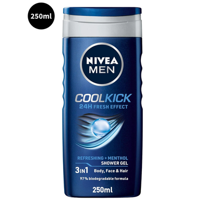 Nivea Men Refreshing + Menthol Shower Gel CoolKick 250ml