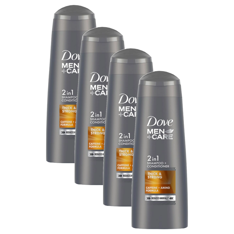 Dove Men+Care Thick & Strong 2 in 1 Shampoo + Conditioner 340ml Pack of 4