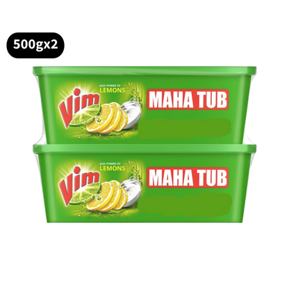 Vim Maha Tub Dishwash Bar With Power of Lemons (500g X 2m)