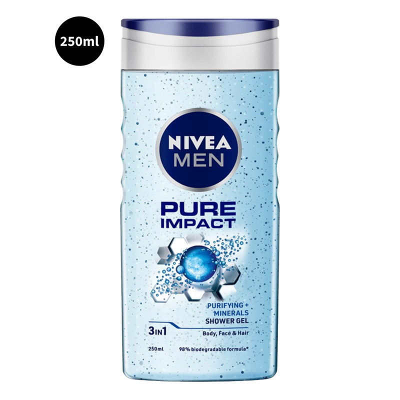 Nivea Men Purifying + Minerals Shower Gel Pure Impact 250ml