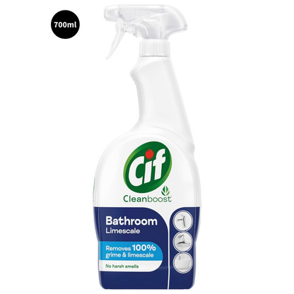 Clean Boost Cif Power + Shine Bathroom Removes 100% Limescale Spray 700ml