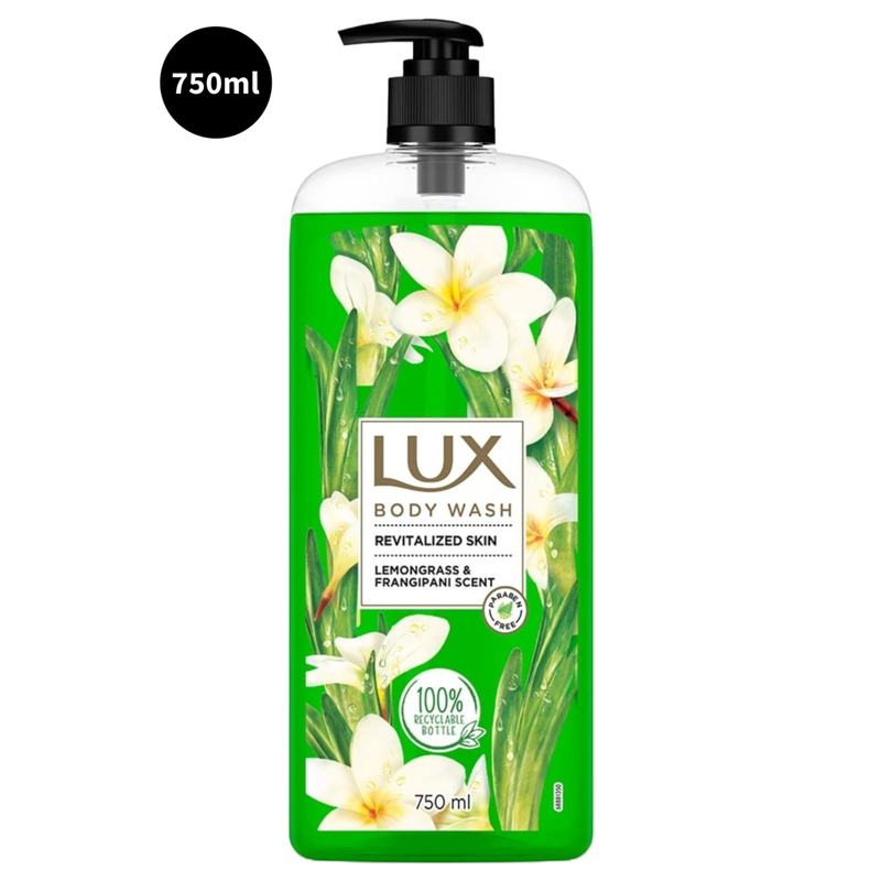 Lux Lemongrass & Frangipani Scent Body Wash Revitalized Skin 750ml