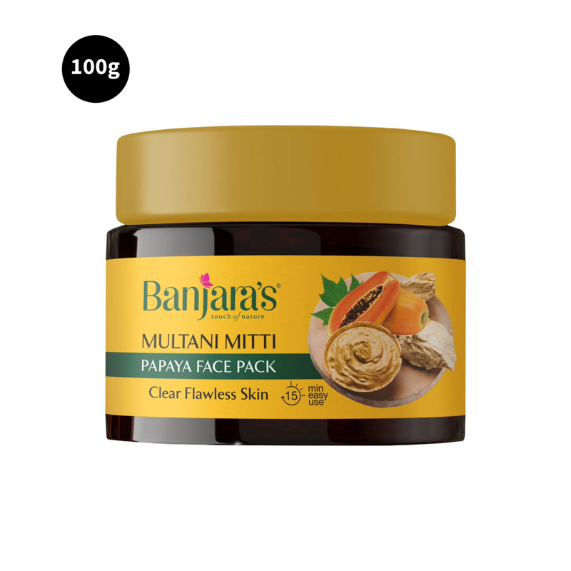 Banjaras Papaya Glowing Skin Face Pack Multani Mitti 100gm