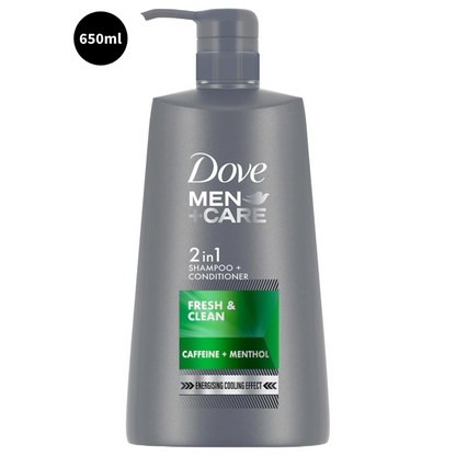 Dove Fresh & Clean 2 in 1 Shampoo + Conditioner Men+Care 650ml