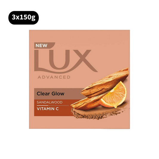 Lux Sandalwood Vitamin C Bathing Bar Advanced Clear Glow (3X150gm)