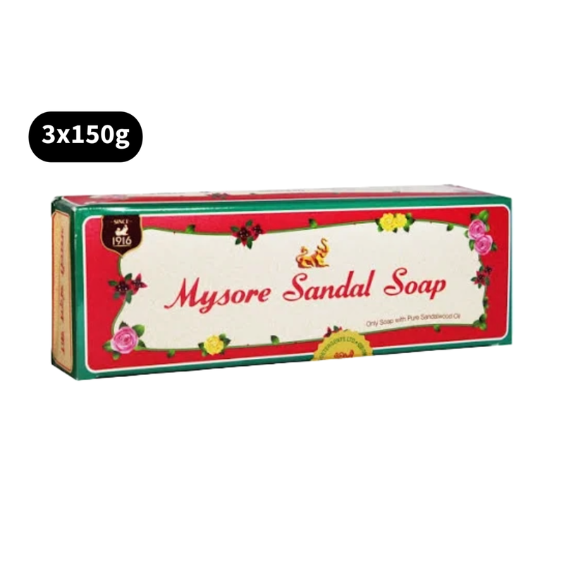 Mysore Pure Sandalwood Oil Soap Sandal (3X150g)m