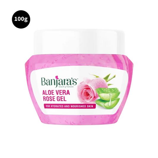 Banjaras Hydrated & Nourished Gel Aloe Vera Rose 100gm