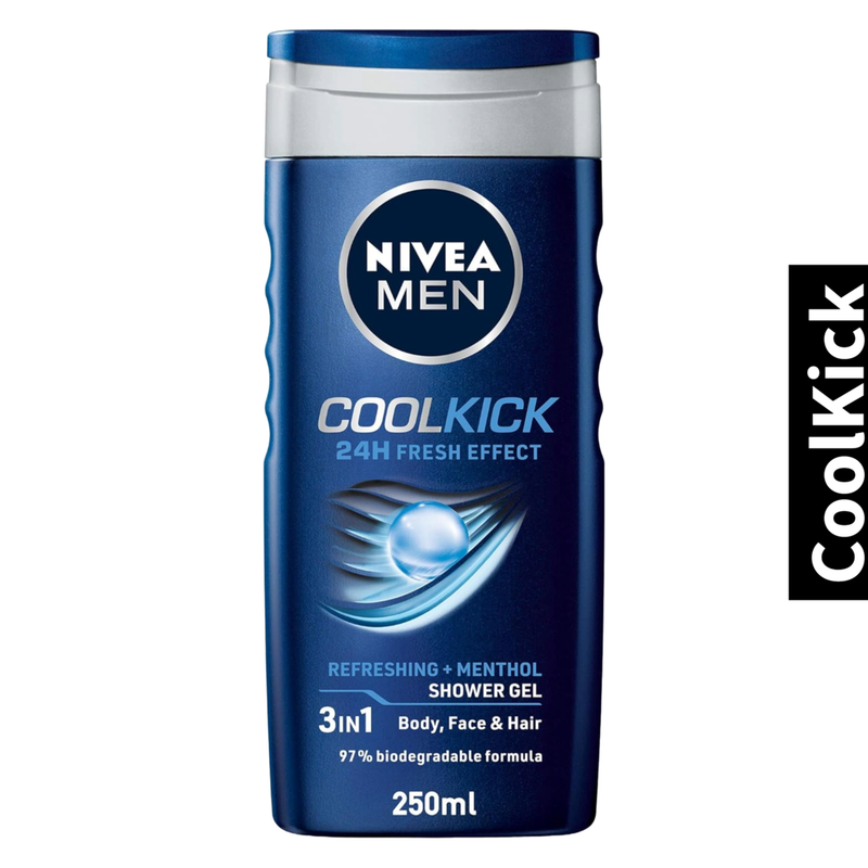 Refreshing + Menthol Nivea Men CoolKick Shower Gel 250ml