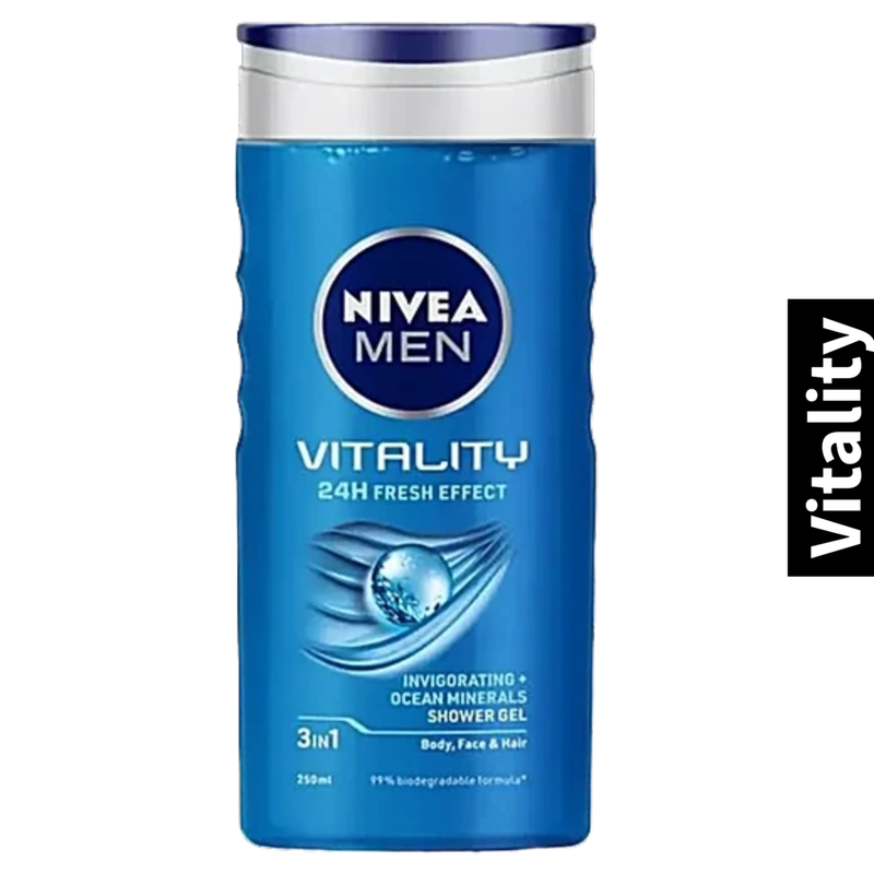 Invigorating + Ocean Minirals Nivea Men Vitality Shower Gel 250ml