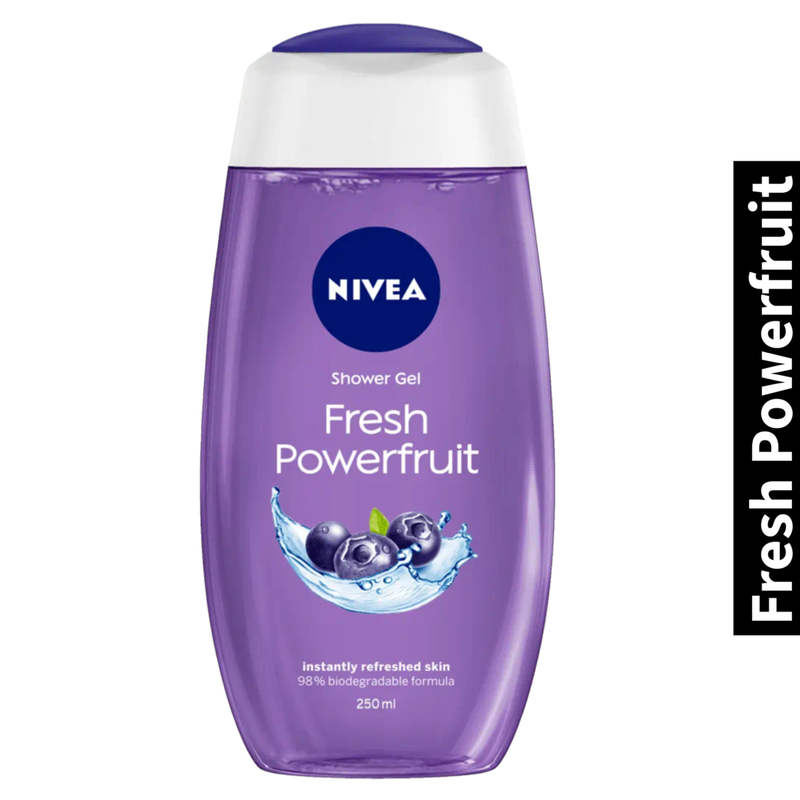 Instantly Refreshed Skin Nivea Fresh Powerfruit Shower Gel 250ml