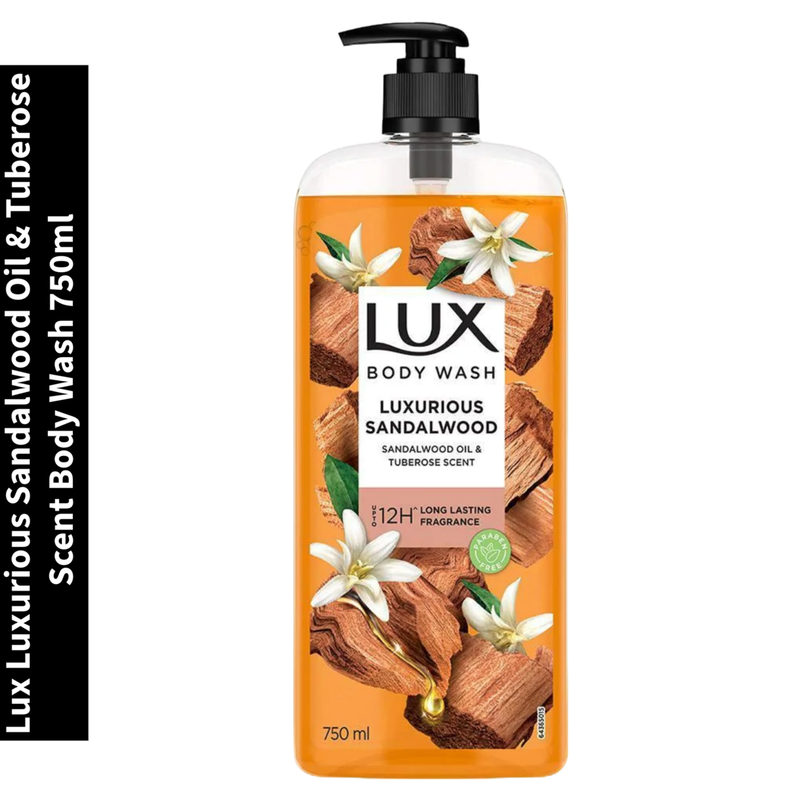 Luxurious Lux Sandalwood Oil & Tuberose Scent Body Wash 750ml