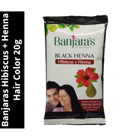 Banjaras Hibiscus + Henna Hair Color Black Henna 20g