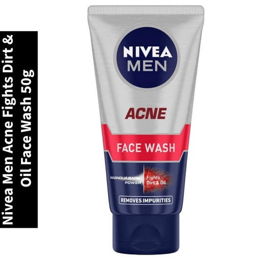 Men Acne Nivea Fights Dirt & Oil Face Wash 50g