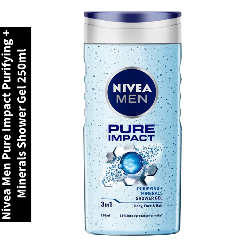 Men Pure Impact Nivea Purifying + Minerals Shower Gel 250ml