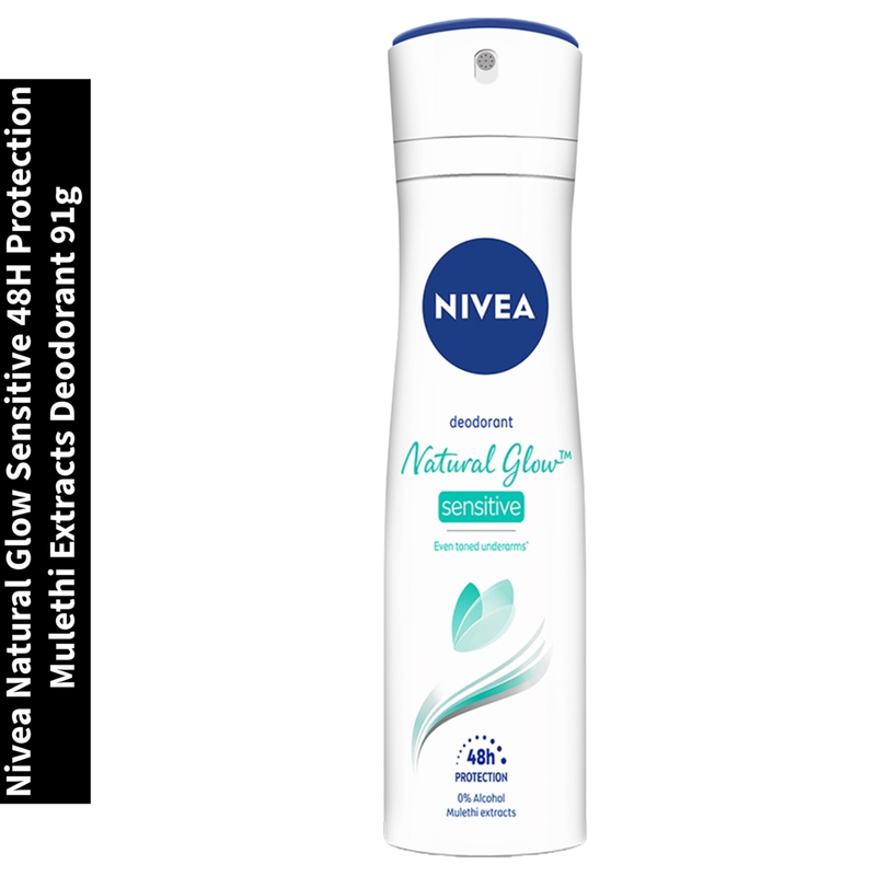 Natural Glow Sensitive Nivea 48H Protection Mulethi Extracts Deodorant 91g