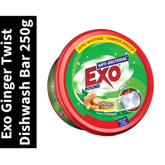 Exo Round Ginger Twist Dishwash Bar Anti-Bacterial 250gm