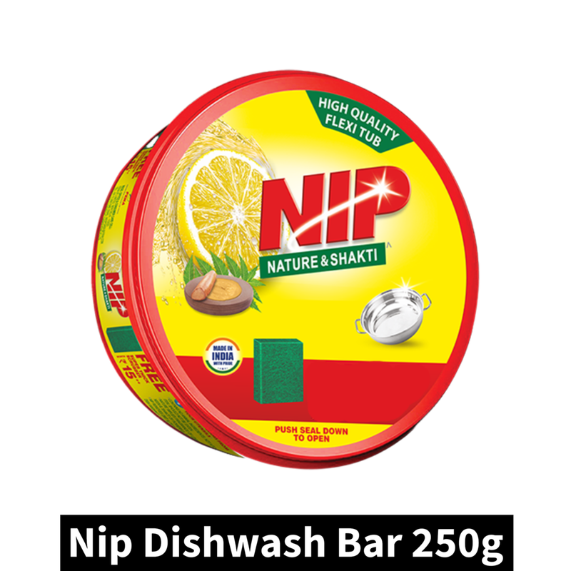 Nature & Shakti Nip Lime & Sandal Dishwash Bar 250g