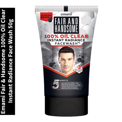 Fair & Handsome Emami 100% Oil Clear Instant Radiance Face Wash 50g