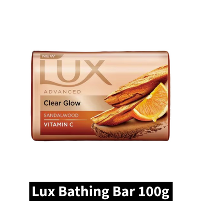 Lux Clear Glow Sandalwood Bathing Bar (100gm)(Pack of 1)