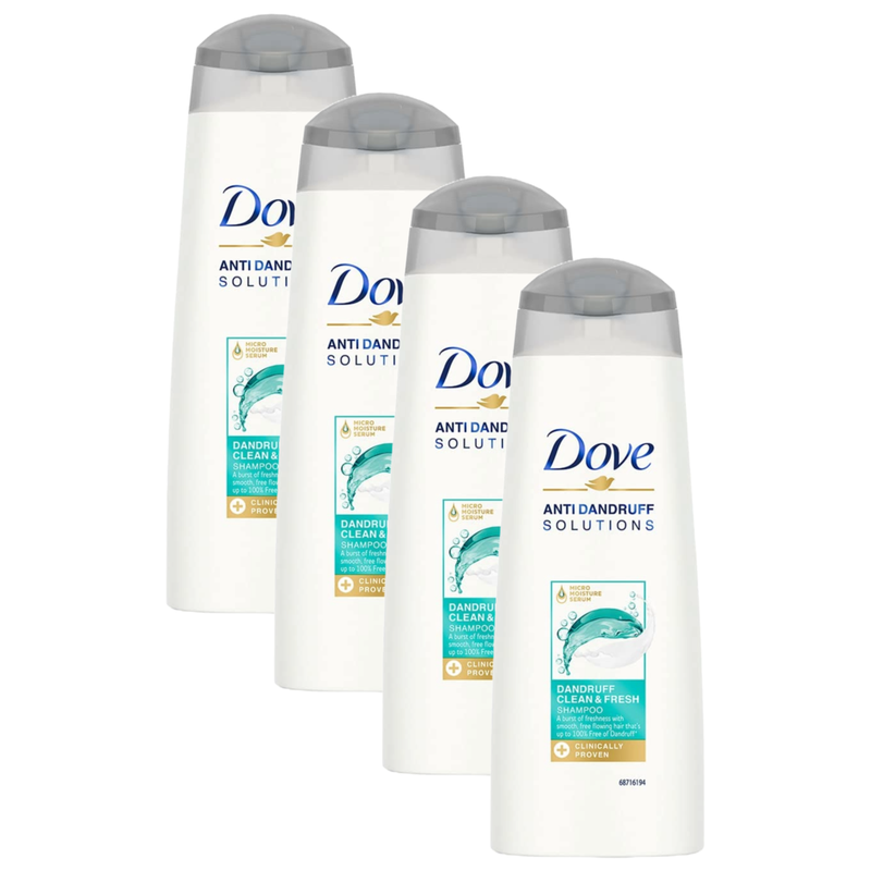 Dove Anti Dandruff Solution Dandruff Clean & Fresh Shampoo 340ml Pack of 4