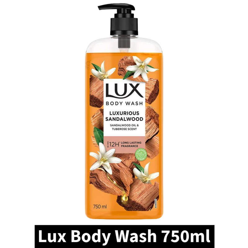 Lux Sandalwood Oil & Tuberose Scent Body Wash (750ml)(Pack of 1)