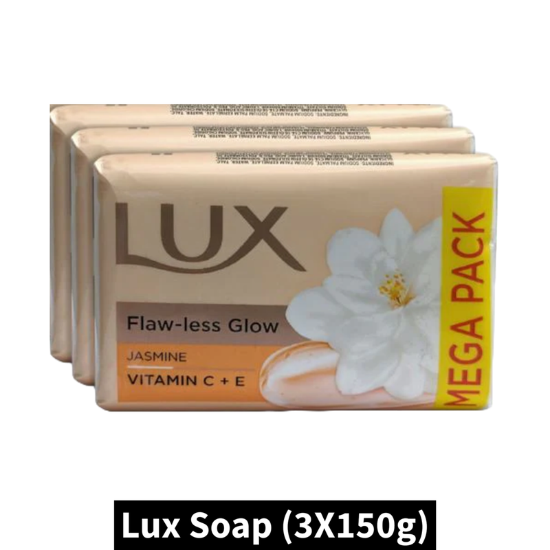 Lux Flaw-Less Glow Jasmine Soap (3X150gm)(Pack of 1)