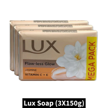 Lux Flaw-Less Glow Jasmine Soap (3X150gm)(Pack of 1)