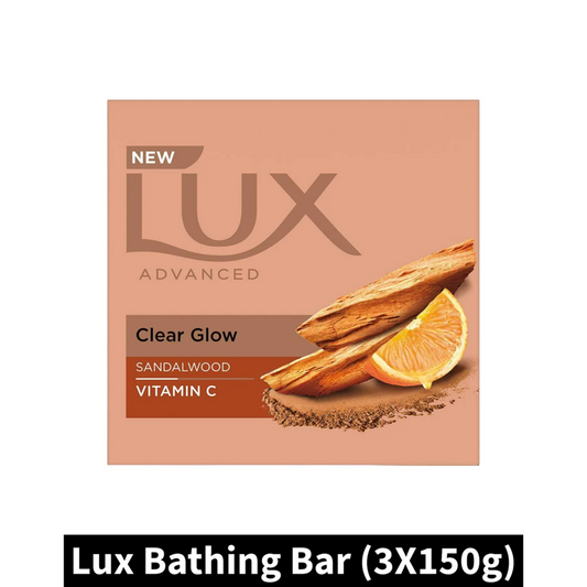 Lux Clear Glow Sandalwood Bathing Bar (3X150g)(Pack of 1)