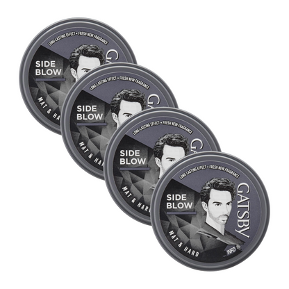 Gatsby Side Blow Mat & Hard Hair Styling Wax 25g Pack of 4