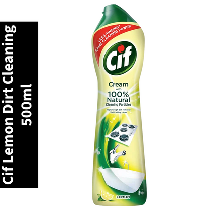 Cif With Natural Lemon Tough Dirt Cleaning Crème a Recurer 500ml