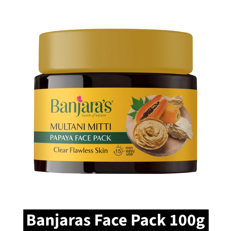 Banjaras Multani Mitti Papaya Face Pack (100gm)(Pack of 1)