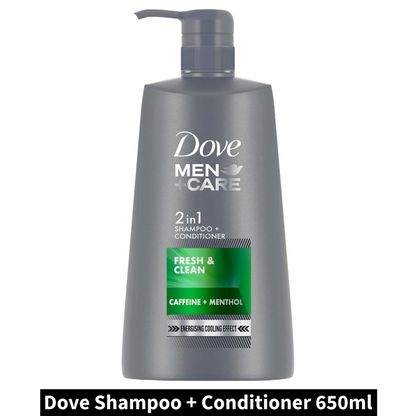 Dove Fresh & Clean 2 in 1 Shampoo + Conditioner (650ml)(Pack of 1)