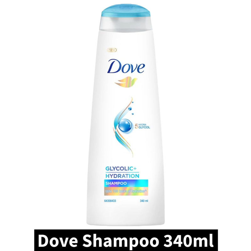 Dove Glycolic + Hydration Shampoo (340ml)(Pack of 1)