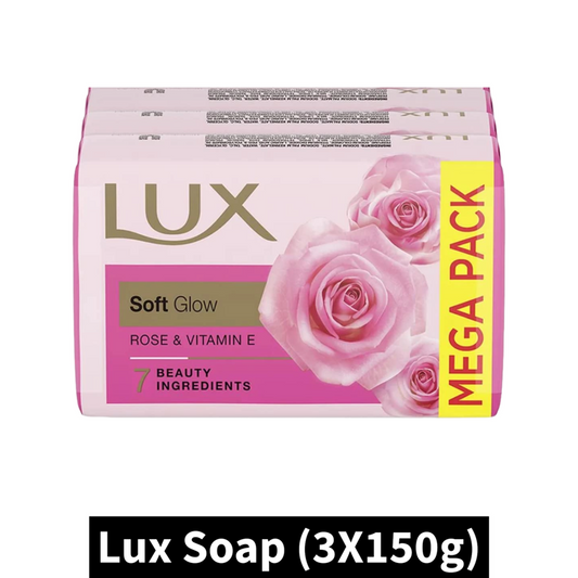 Lux Even-Toned Glow Rose Soap (3X150gm)(Pack of 1)