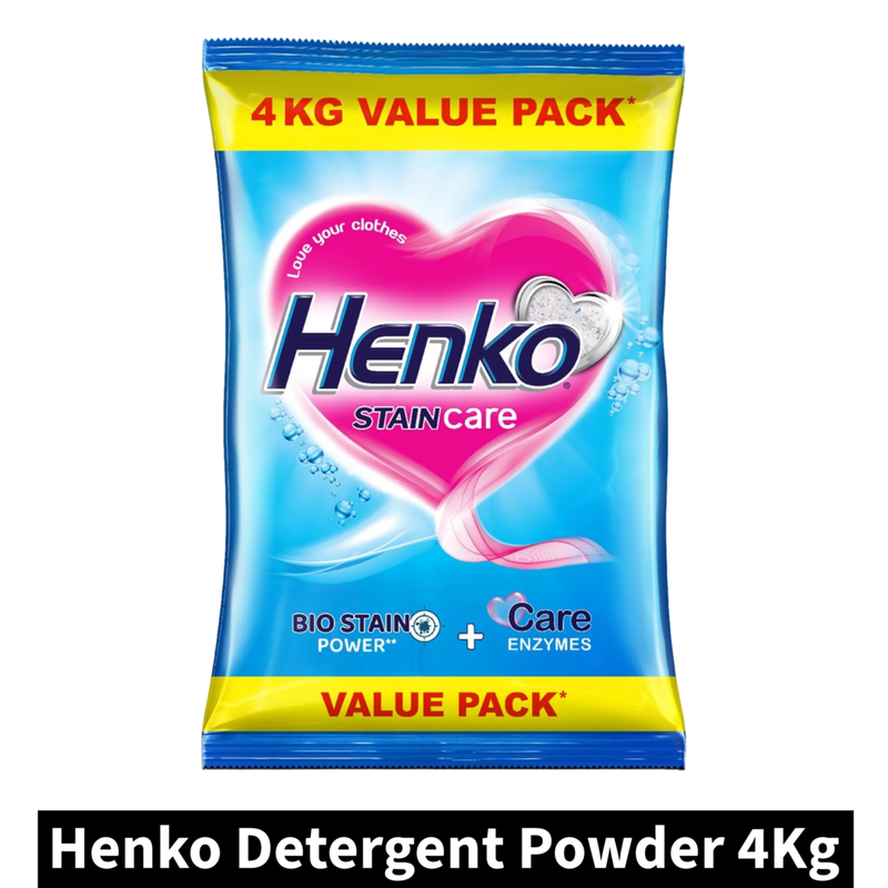 Henko Bio Stain Detergent Powder (4Kg)(Pack of 1)