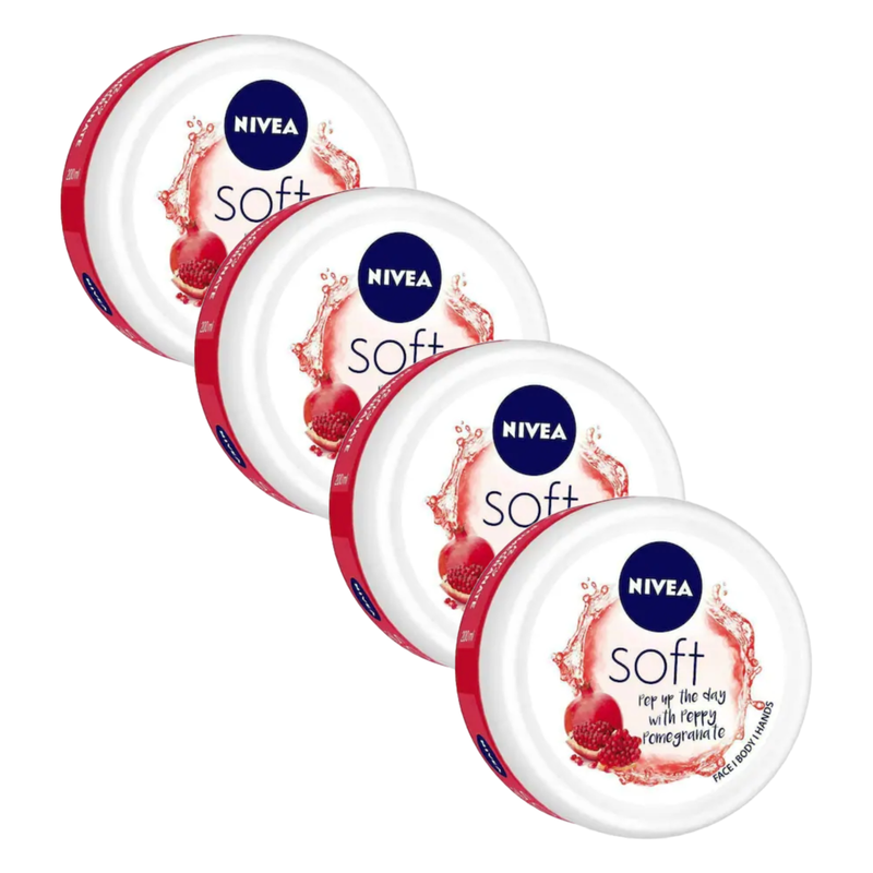 Nivea Soft Peppy Pomegranate Moisturising Cream 50ml Pack of 4