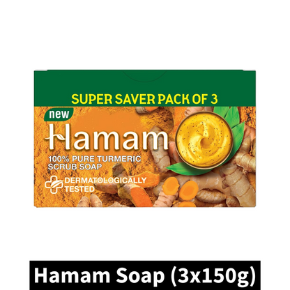 Hamam Turmeric Scrub Soap (3x150g)(Pack of 1)